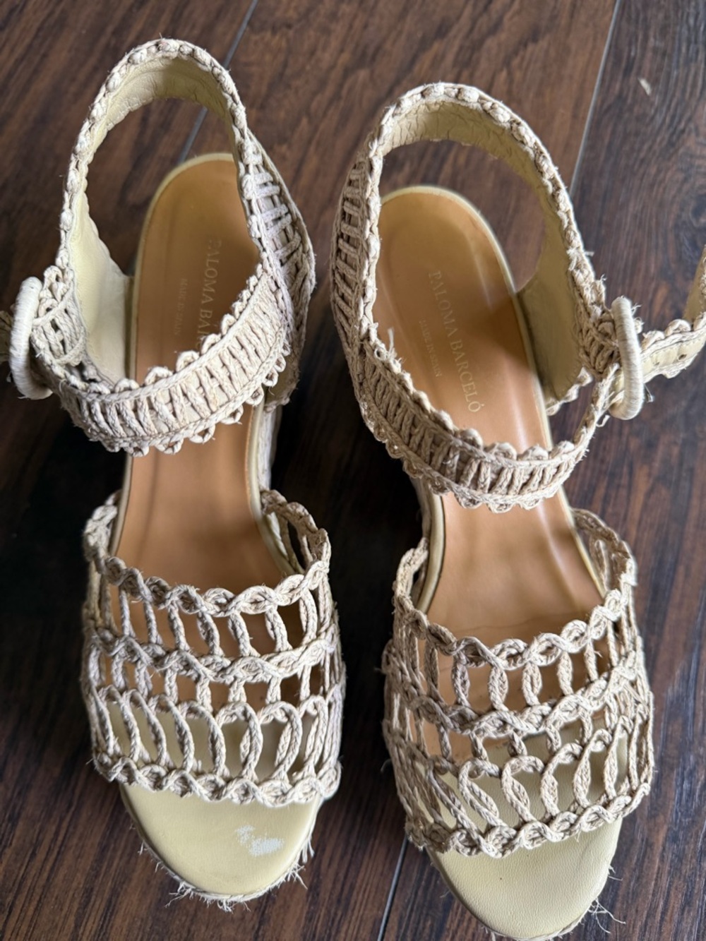 Paloma Barcelo euro summer Woven coastal boho Wedge Sandals in Natural Beige 39 - Picture 2 of 10